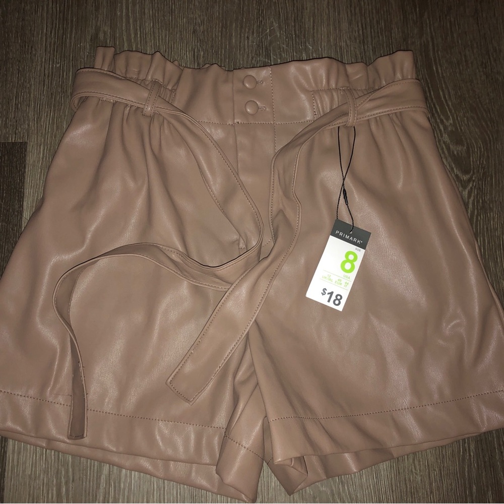 Primark Tan Faux Leather Shorts